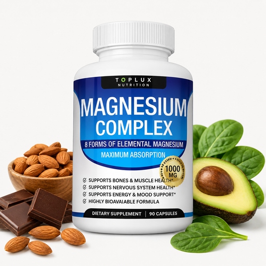 Magnesium Complex 1000MG – 8 Forms of Elemental Magnesium | Maximum Absorption | Bones, Muscles & Wellness | Non-GMO | 90 Capsules